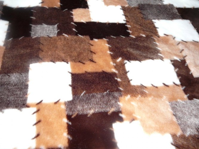 Leskymo žakar Patchwork hnědobílý
